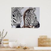 Zebras Mutter und Kind Poster (Küche)