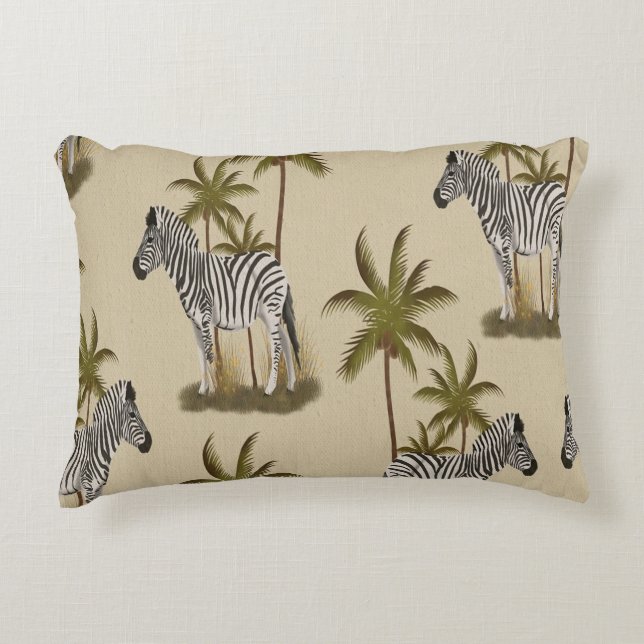 Zebras & Palmenbäume Dekokissen (Vorderseite)