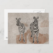 Zebras Postkarte (Vorne/Hinten)