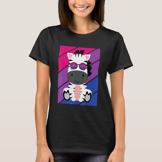 Zebras Pride Bisexual Flag LGBTQ Proud Ally Pride  T-Shirt (Vorderseite)