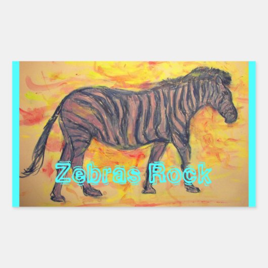 Zebras Rock Rechteckiger Aufkleber (Vorderseite)