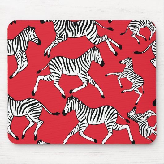 Zebras, rote Maus Pad Mousepad (Vorne)