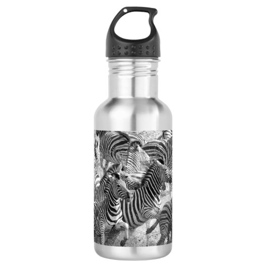 Zebras running edelstahlflasche (Vorderseite)
