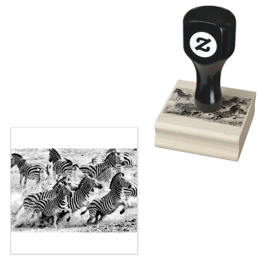 Zebras running gummistempel (Stempel)