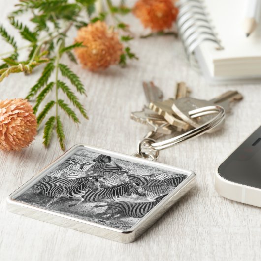 Zebras running schlüsselanhänger (Seite)