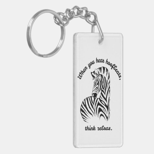 Zebras Schlüsselanhänger (Vorderseite links)