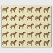 Zebras - Schokolade Brown und Camel Tan Geschenkpapier (Flach)