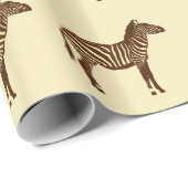 Zebras - Schokolade Brown und Camel Tan Geschenkpapier (Rolleneckpunkt)