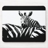 Zebras Schwarz-Weiß-Pop Kunstvorlage individuell Mousepad (Vorne)