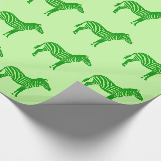Zebras - Shades of Lime Green Geschenkpapier (Ecke)