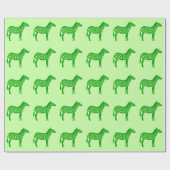 Zebras - Shades of Lime Green Geschenkpapier (Flach)
