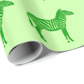 Zebras - Shades of Lime Green Geschenkpapier (Rolleneckpunkt)