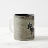 Zebras-Tasse in Bewegung Zweifarbige Tasse (Vorderseite Links)