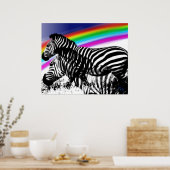 Zebras Traum von Regenbogenhaut Poster (Küche)