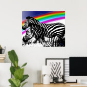 Zebras Traum von Regenbogenhaut Poster (Heimbüro)