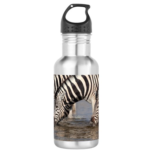 Zebras trinken edelstahlflasche (Vorderseite)