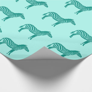 Zebras - Türkis und Aqua Geschenkpapier