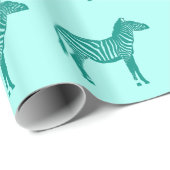 Zebras - Türkis und Aqua Geschenkpapier (Rolleneckpunkt)