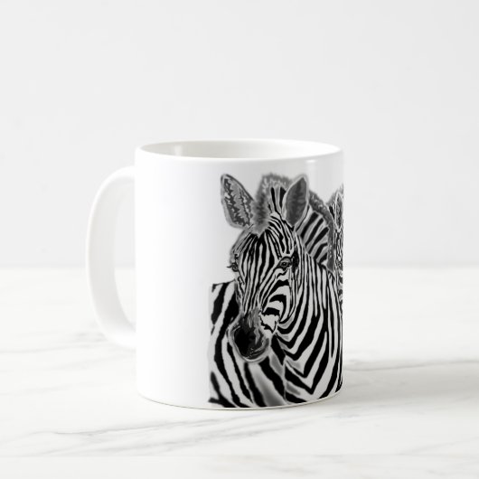 Zebras - Umarmung - Zeichnend Kaffeetasse (Vorderseite Links)