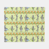 Zebras und Früchte Nahtloses Muster Fleecedecke (Vorderseite (Horizontal))