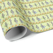 Zebras und Früchte Nahtloses Muster Geschenkpapier (Rolleneckpunkt)
