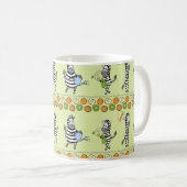 Zebras und Früchte Nahtloses Muster Kaffeetasse (VorderseiteRechts)