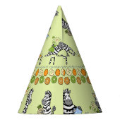 Zebras und Früchte Nahtloses Muster Partyhütchen (Rückseite)