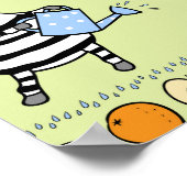 Zebras und Früchte Nahtloses Muster Poster (Ecke)