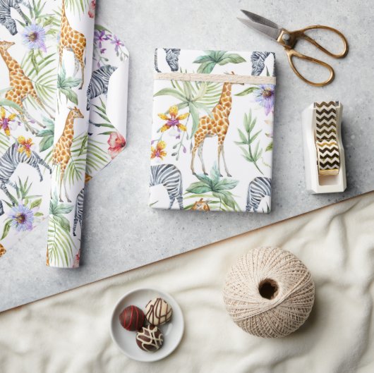 Zebras und Giraffen Oh meine Geschenkpapier (Kunsthandwerk)