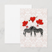 Zebras und Herz auf rosa Damast (Vorne/Hinten)