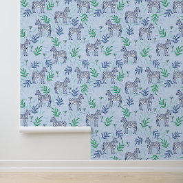 Zebras und Martinis Blue Tapete