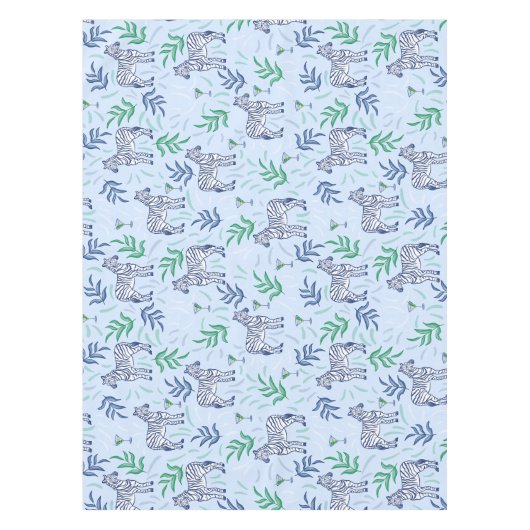 Zebras und Martinis Blue Tischdecke (Vorderseite)