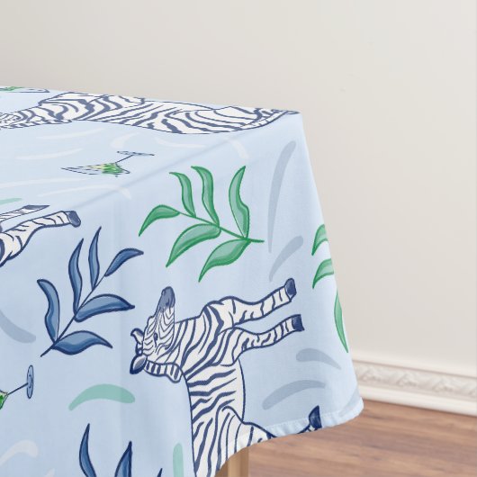 Zebras und Martinis Blue Tischdecke (Beispiel)