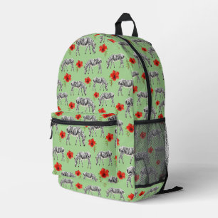 Zebras unter Hibiskus-Blume Bedruckter Rucksack