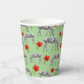 Zebras unter Hibiskus-Blume Pappbecher (Rückseite)