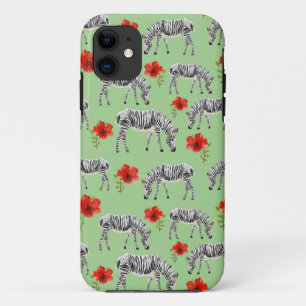 Zebras unter Hibiskus-Blumen Case-Mate iPhone Hülle