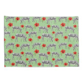 Zebras unter Hibiskus-Blumen Kissenbezug (Rückseite-Rechts)