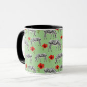 Zebras unter Hibiskus-Blumen Tasse (Vorderseite Links)