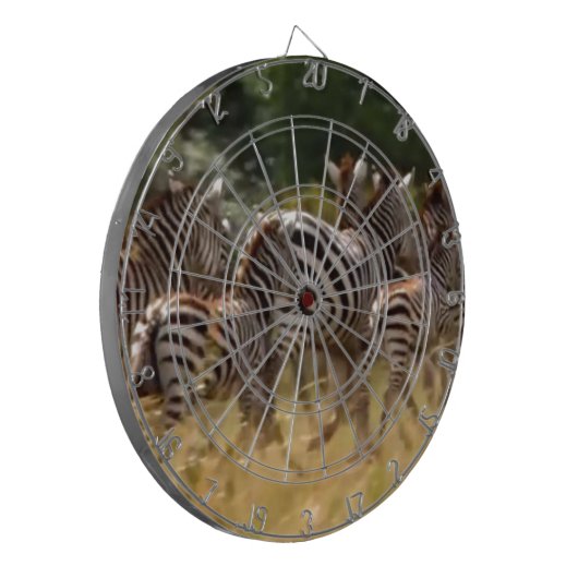 Zebras unterwegs: Eine Reise durch Tausende von Me Dartscheibe (Vorderseite Links)