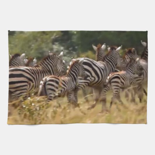 Zebras unterwegs: Eine Reise durch Tausende von Me Geschirrtuch (Horizontal)