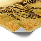 Zebras Vintage Tierkunst Print African Plains Poster (Ecke)