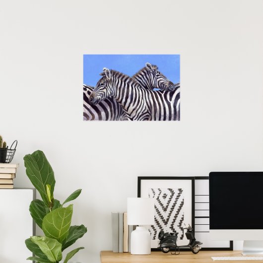 Zebras von Donna Crawshaw Poster (Heimbüro)