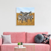 Zebras Weiden in der Natur | Sunny Serengeti Leinwanddruck (Insitu (Wohnzimmer))