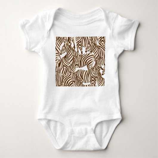 Zebras, wilde Savanne, nahtlose Muster Baby Strampler (Vorderseite)