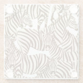 Zebras, wilde Savanne, nahtlose Muster Glasuntersetzer (Rückseite)