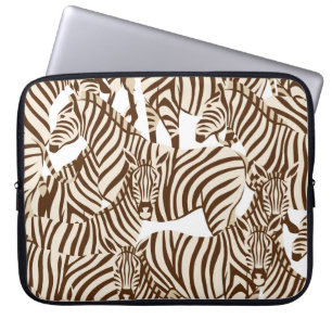 Zebras, wilde Savanne, nahtlose Muster Laptopschutzhülle