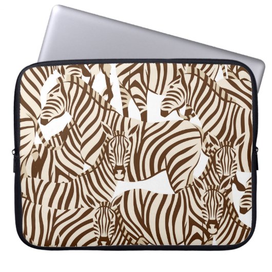 Zebras, wilde Savanne, nahtlose Muster Laptopschutzhülle (Vorderseite)