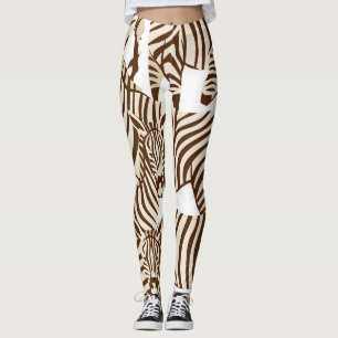 Zebras, wilde Savanne, nahtlose Muster Leggings