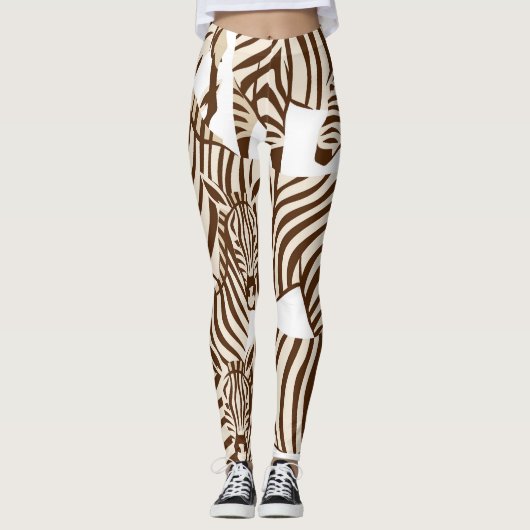 Zebras, wilde Savanne, nahtlose Muster Leggings (Vorderseite)