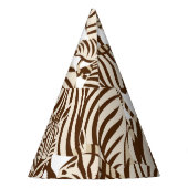 Zebras, wilde Savanne, nahtlose Muster Partyhütchen (Rückseite)